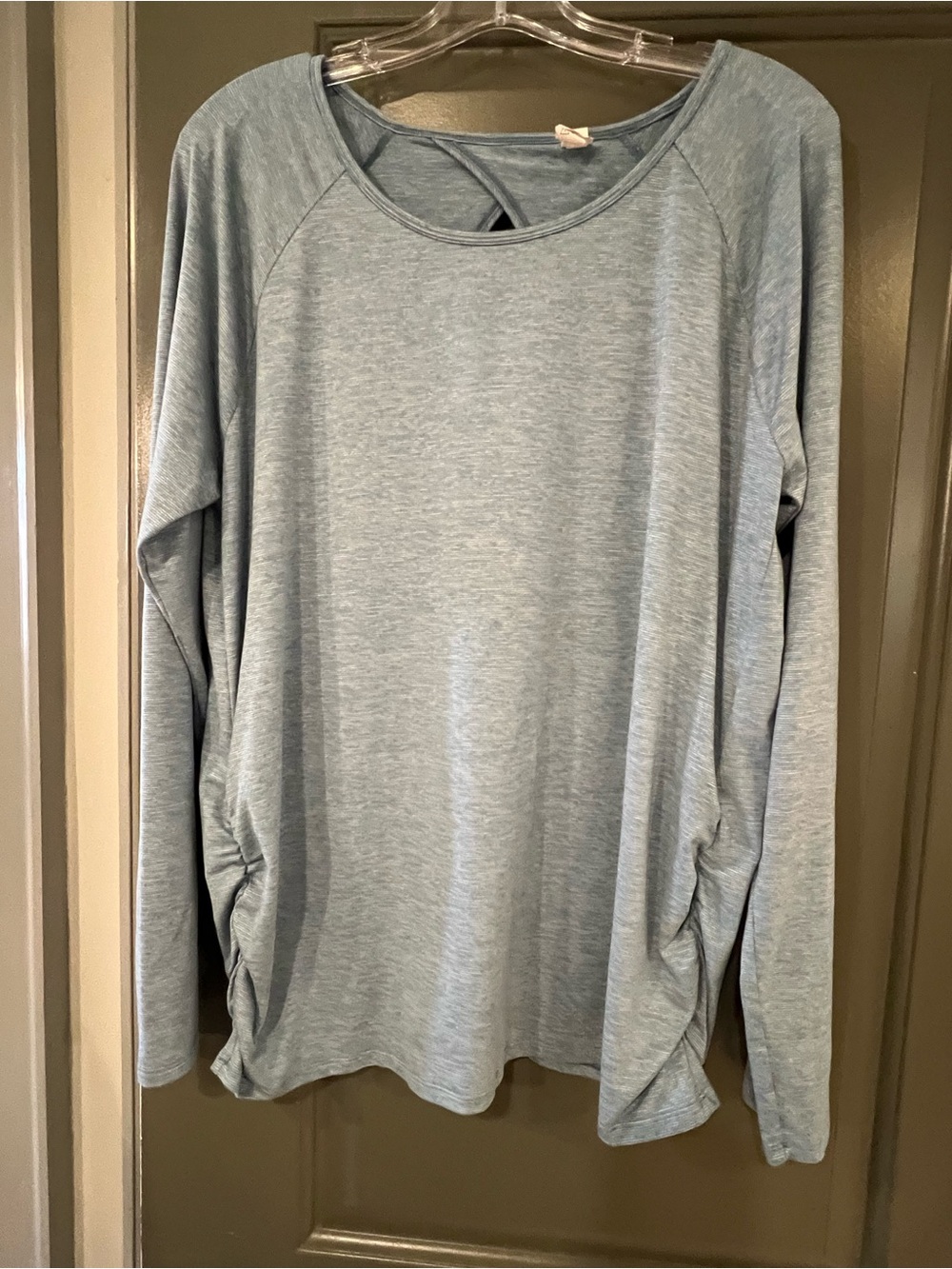 Lucy Light Blue Women's Long Sleeve Top Side Detail workout